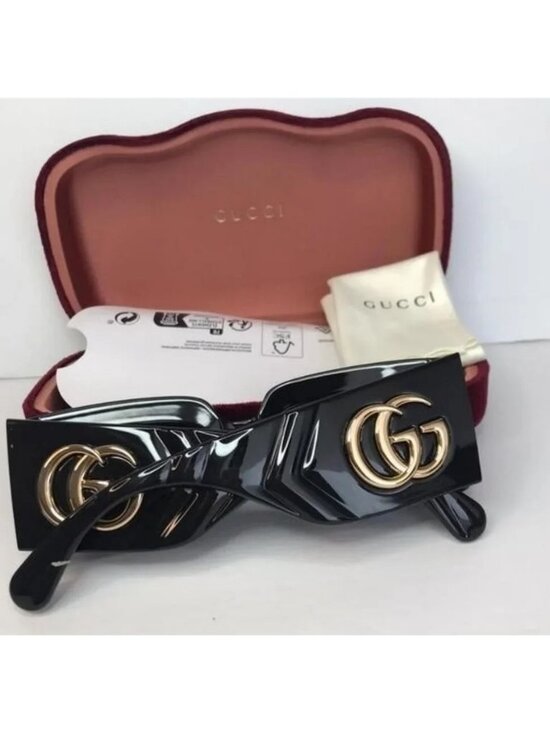 ? - Authentic New Gucci GG0811S 001 Black / Grey Lens main image 5